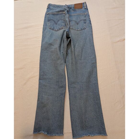 Levi’s Premium "Big E" Ribcage Straight Ankle Jeans W27 L27 Button Fly Raw Hem - Picture 2 of 10